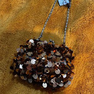 Sequined Metallic Clutch Purse